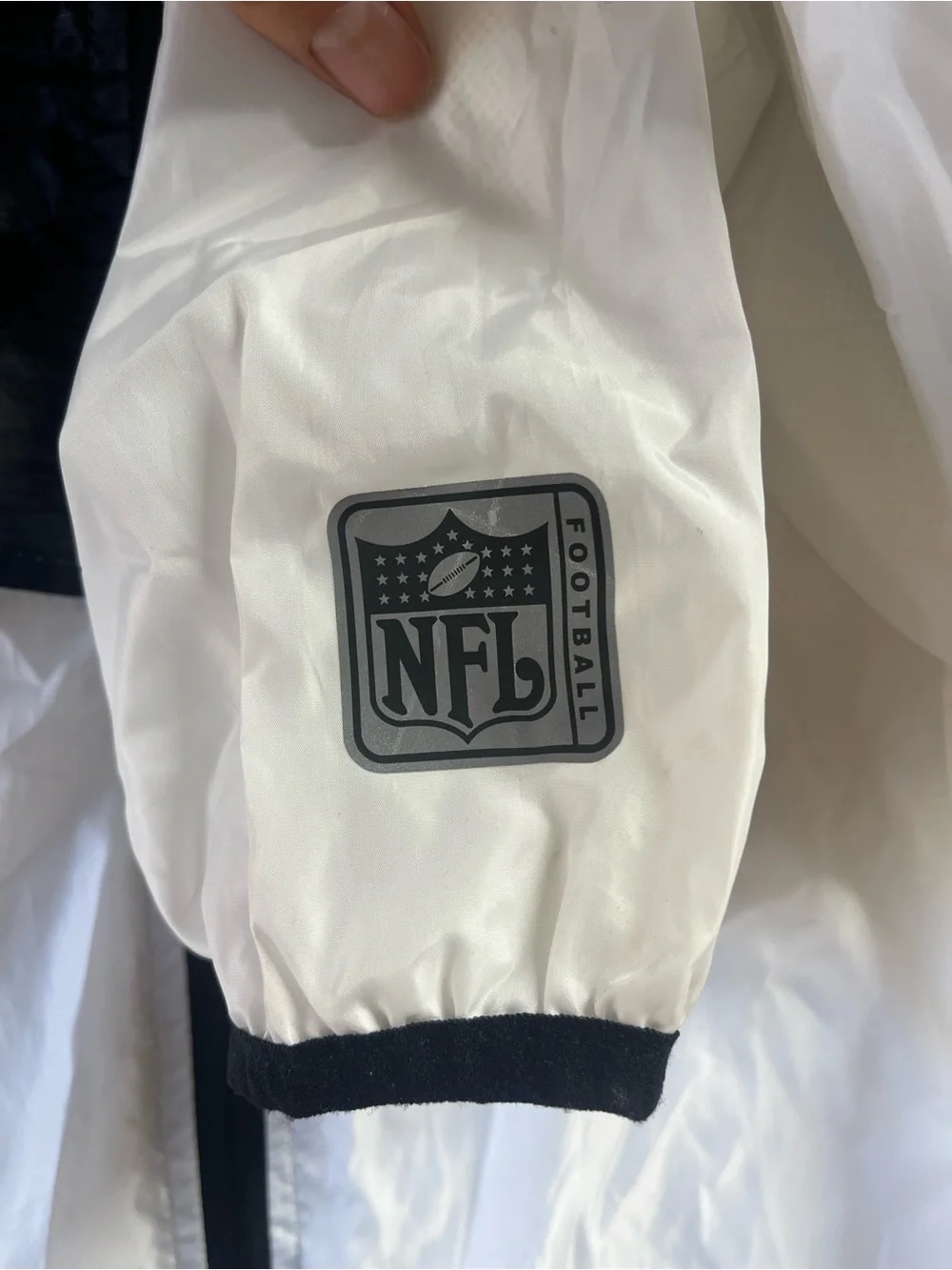 NFL Black and White Two-Tone Packable Windbreaker